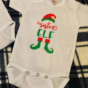 Sister elf Christmas onesie